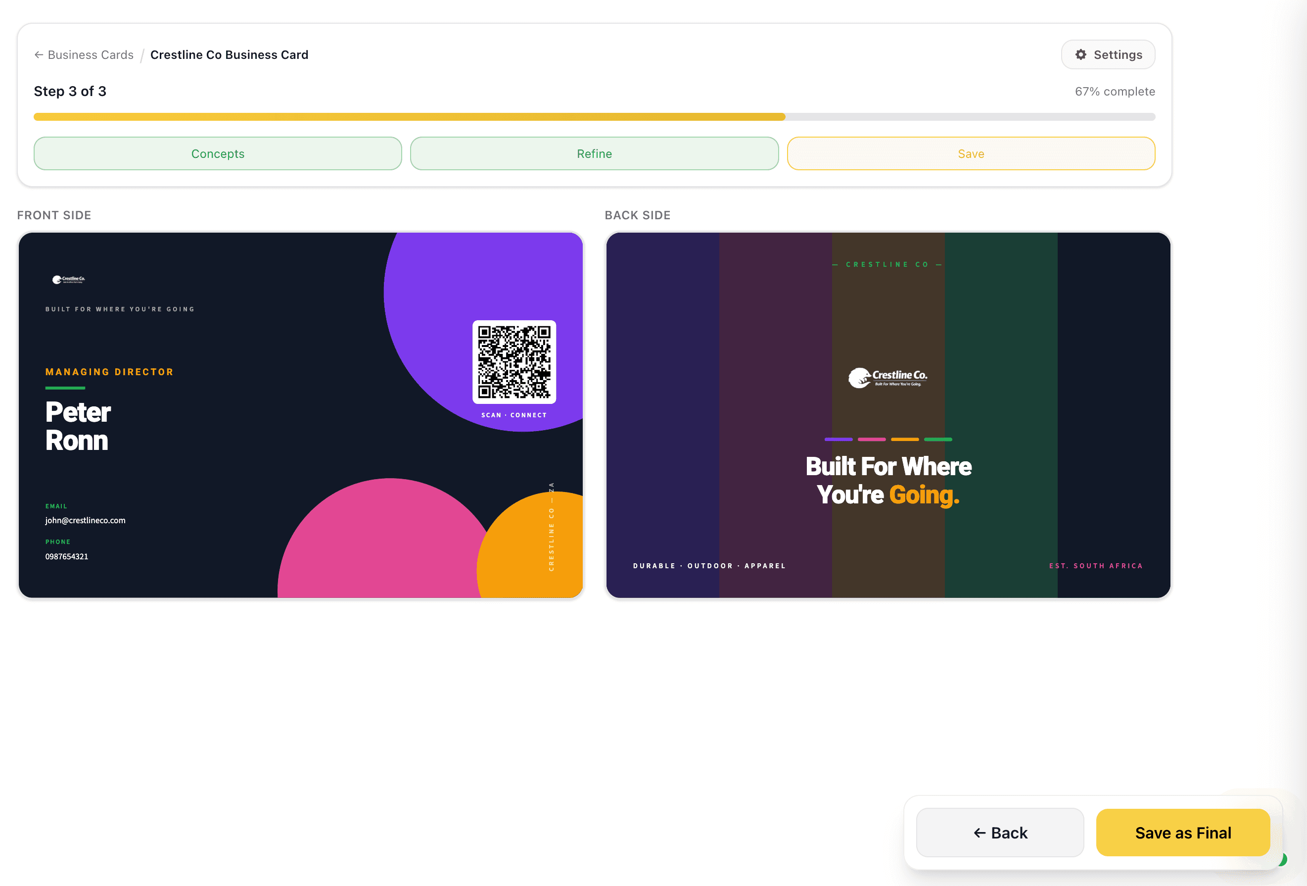 Create Business Card Set