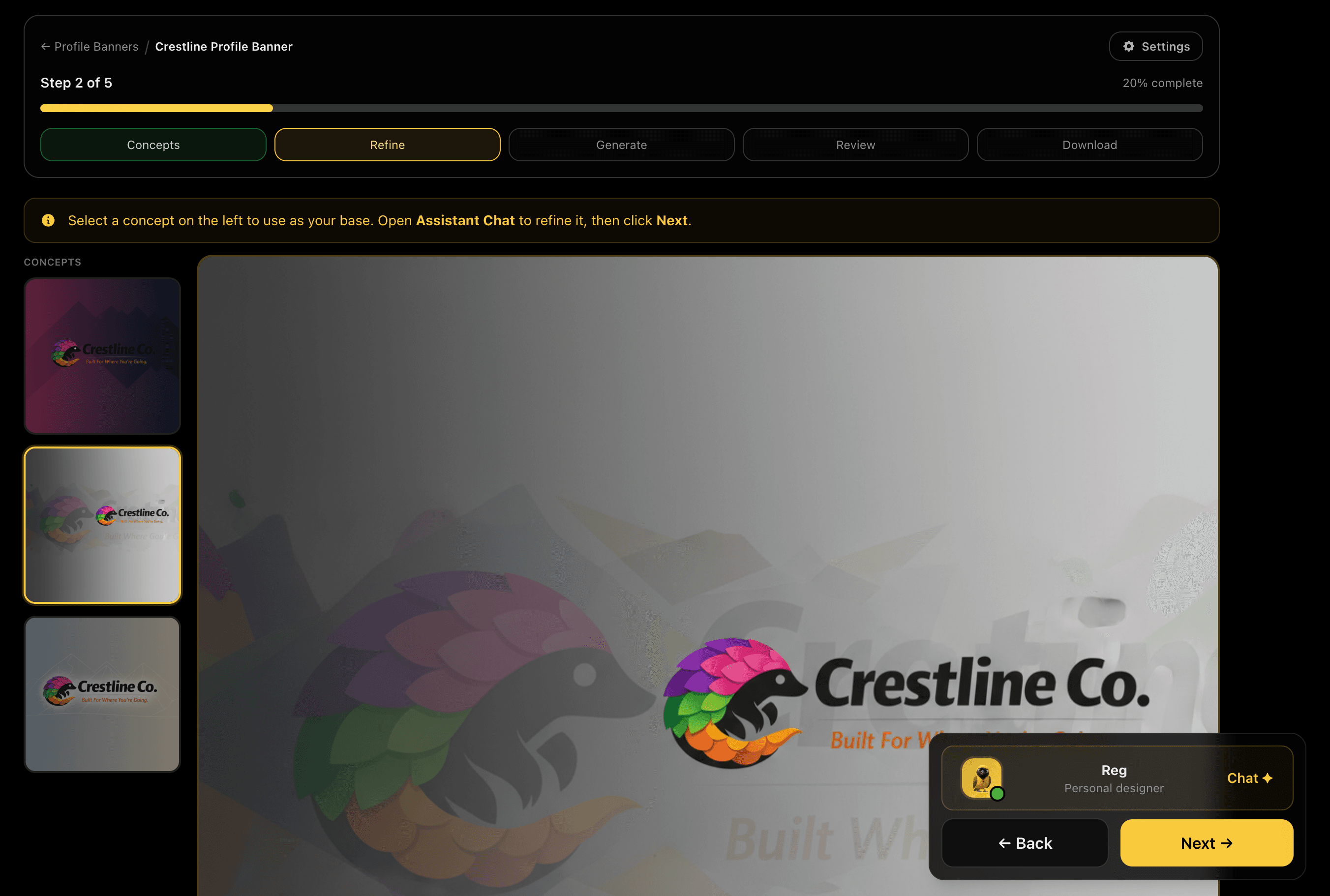Refine the Banner with Assistant Chat