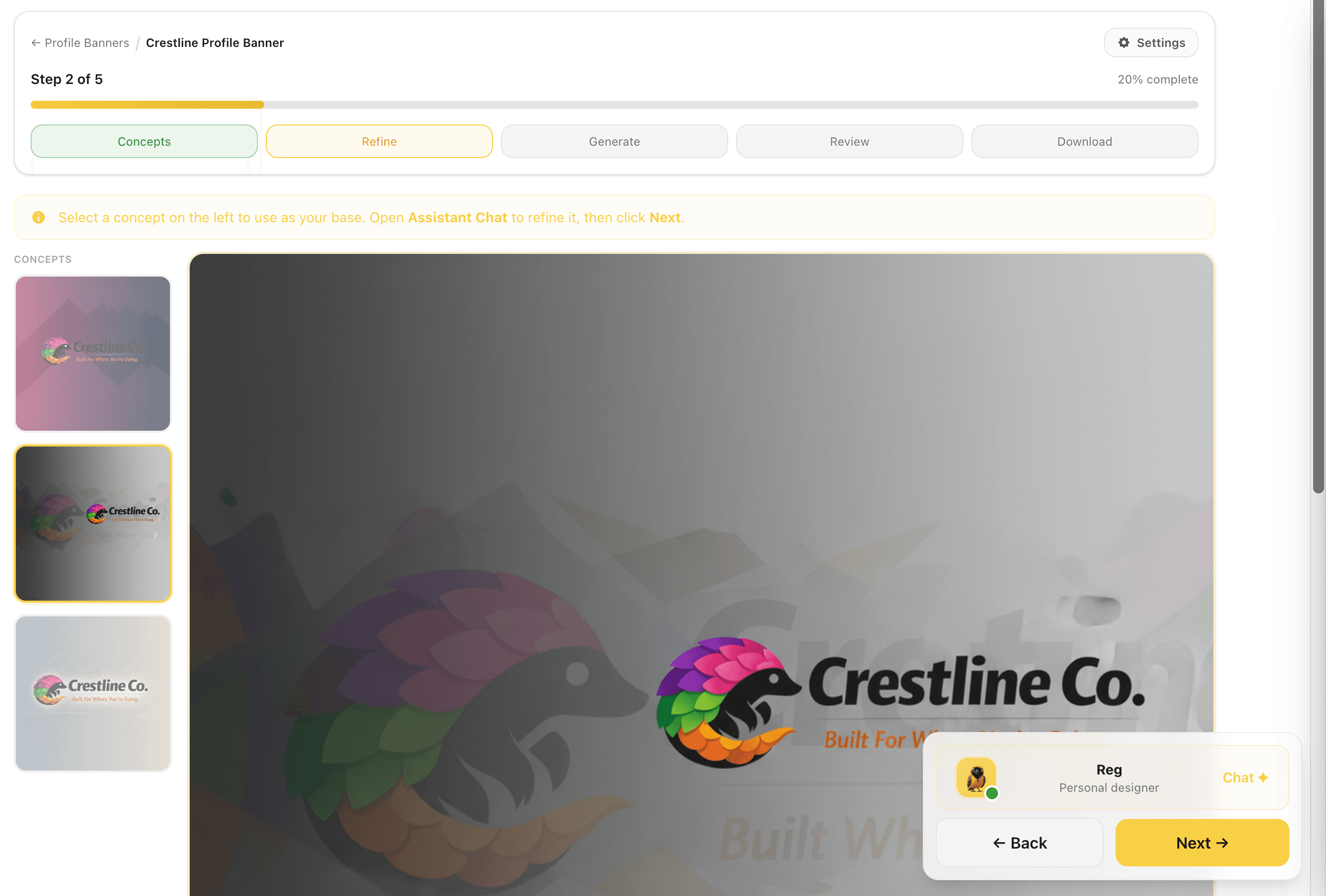 Refine the Banner with Assistant Chat