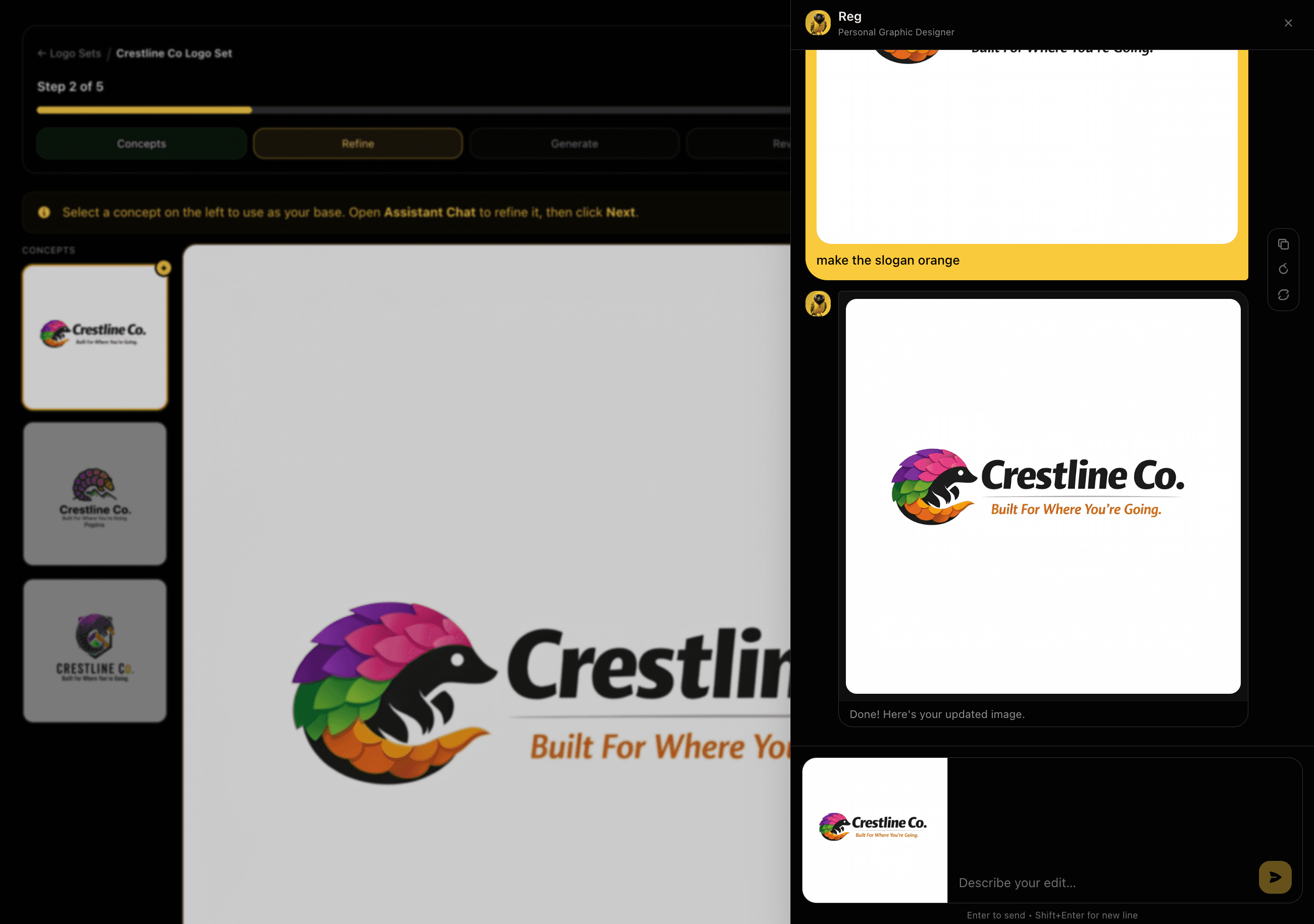 Refine with Assistant Chat